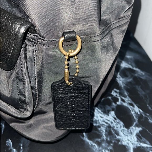 COACH Cargo Backpack Vintage Rose Print Interior Nylon & Leather Black AUTHENTIC - Picture 9 of 16